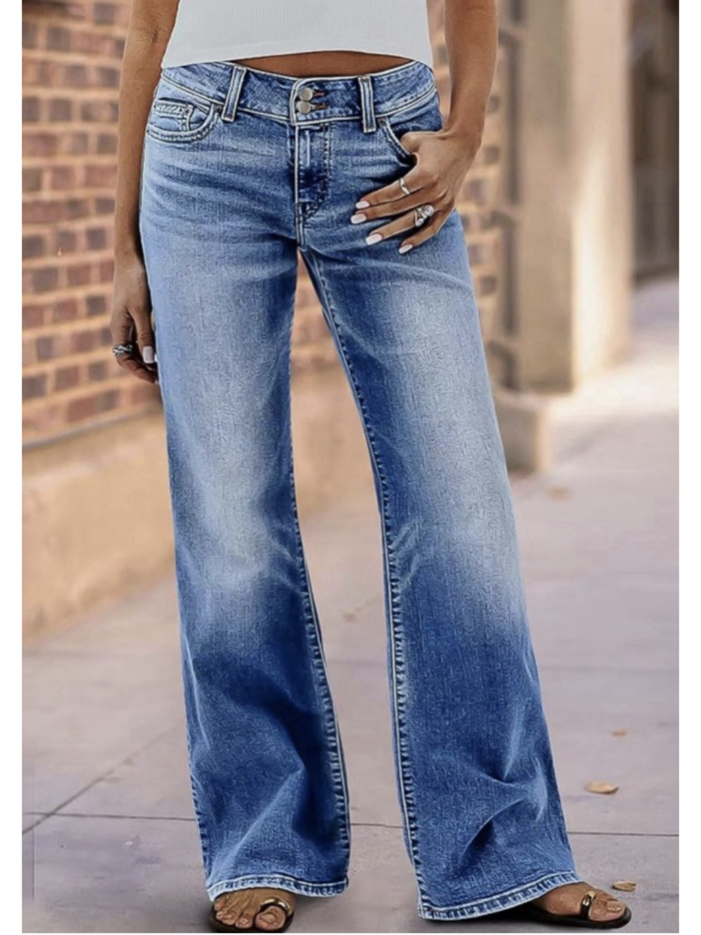 Flamingals Mid Rise Straight Leg Jeans 4XL